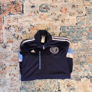 Nycfc Adidas Kids Navy and Light Blue Jacket